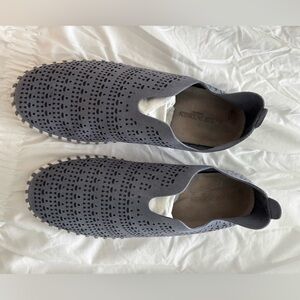 Isle Jacobson Denim Perforated Slip-On Women’s Shoes. 10.